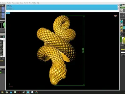 Luxury Coiled Snake Ring 3D Model for Jewelry 4347 3D print model