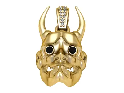 DEVIL FACE PENDANT 3D PRINTABLE MODEL 3D print model