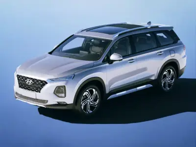 Hyundai Santa Fe 2020 Low-poly 3D model