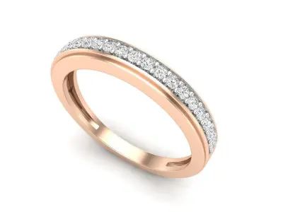 AV 455 Round Diamond Wedding Anniversary Band Ring 3D print model