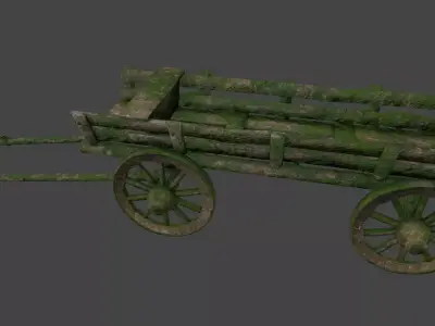 Wooden  Cart Low-poly 3D model