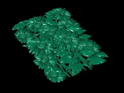 beautiful relief sunflowers 3D model
