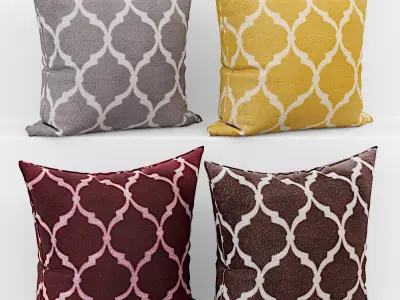 50 Decorative pillows sets   Low-poly 3D model