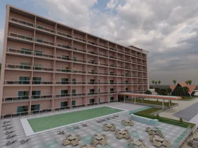 Hotel Beach 3D model