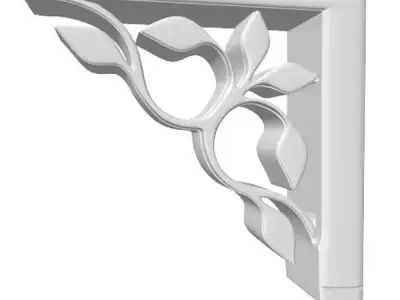 Bracket 1 shelf with leaves 3D model