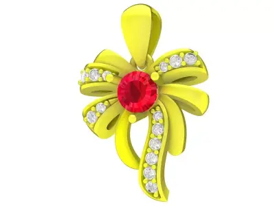 A6801 Luxury Diamond Bow Women Pendant 3D print model