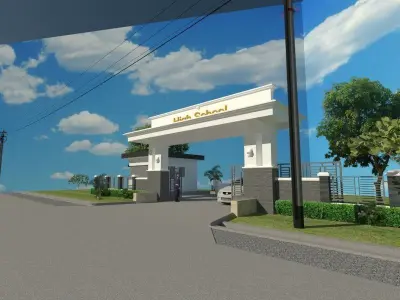 the high school gate 3D print model