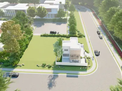 Suburban Modern Villa  3D model