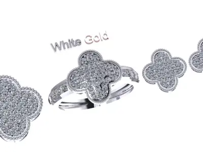 Ring earring and pendant 3D print model