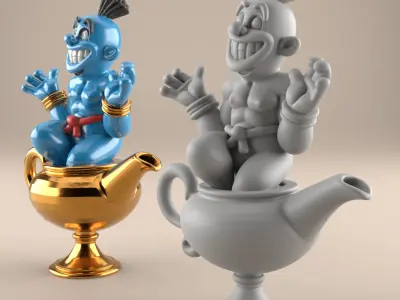 Fun Genie Lamp 3D STL File for Desk Decor Toys 6 3D print model