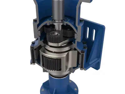 Industrial Planetary Gearbox - Fully Detailed Engineering CAD 3D model