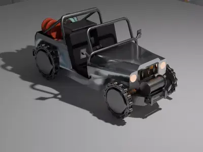 Scrap metal Vehicle Low-poly 3D model