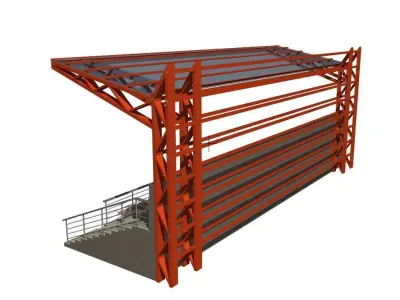 Tribune for football field short 3D model