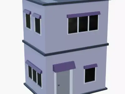 Low Poly Building Low-poly 3D model