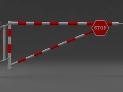 Barriers 8 gate with stripes 3D model