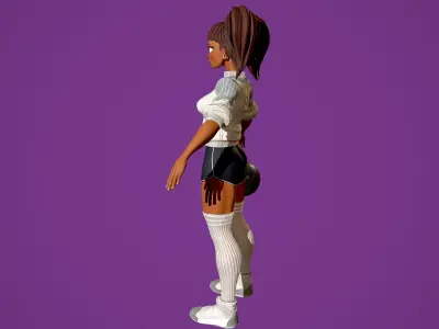 Basket girl  Low-poly 3D model