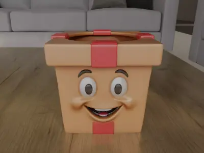 Cute Smiling Box Planter Christmas Gift Planter STL 3D print model
