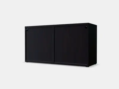 BESTA Shelf unit with glass doors 5 3D model