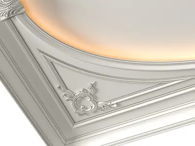Coffered round ceiling with lighting in a classic style 3D model