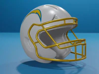 Los Angeles Chargers Football Helmet 3D model