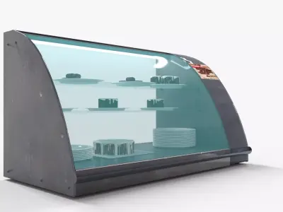 Supermarket Cake Shelve Low-poly 3D model