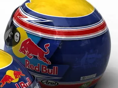 Helmet F1 2009 Mark Webber 3D model