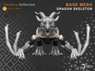 BaseMesh - Dragon Skeleton 3D model