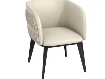 Modern Nordic Accent Luxury Leather Armchair   3D model