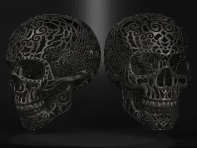 Mexican calavera wire skulls 2 items 3D print model