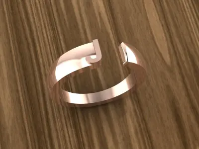 Alphabet Ring J 3D print model