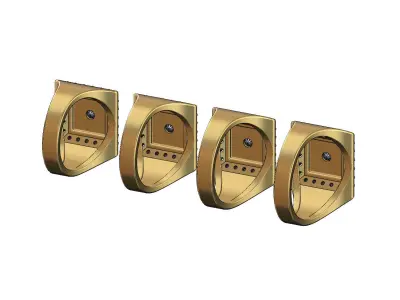 Square diamond cluster 16x16mm signet ring US sizes 7to10 3D print model