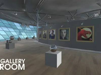 Picture gallery - showroom Low-poly 3D model