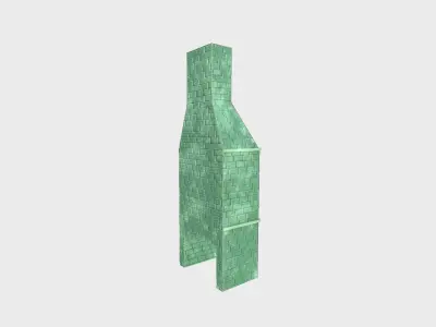 Brazilian Barbecue Grill 01 Jade Brick - Interior Design Low-poly 3D model