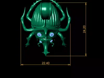 Golden Beetle Gemstone Pendant  3D Printable Model 3D print model