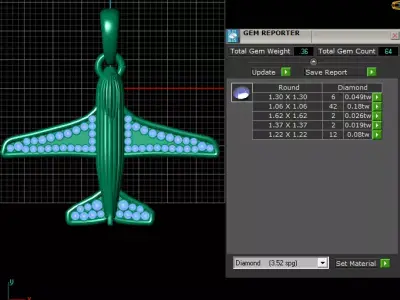 Gold airplane pendant  3D printable model   3D print model