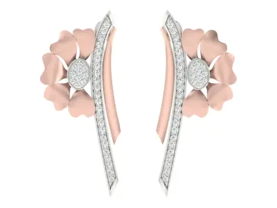 Women Drop Earrings 3dm STL OBJ FBX Renders Details 3D print model 7