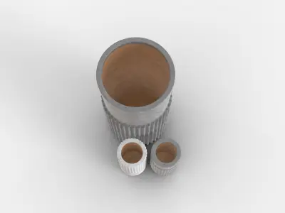 Vase Concrete Set Low-poly 3D model