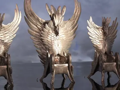 Feathered Winged Thrones 3D model