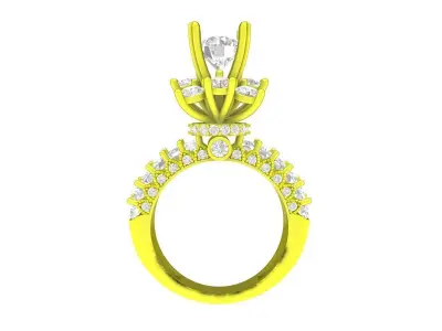 A7502 Luxury Korean Style Diamond Women Ring 3D print model