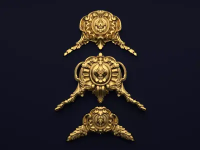 Classic decor ornament v-3D model 44 3D model