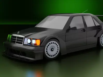 Mercedes Benz 190E Evolution II DTM W201 1992 Low-poly 3D model