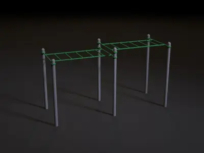 Workout 4 pull up bar 3D model