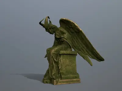 woman Statue Low-poly 3D model 3