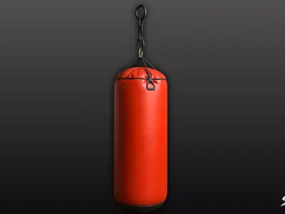 Red Heavy Bag Low-poly 3D model