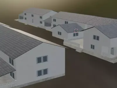 suburban houses 3D model