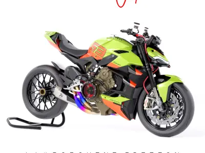 Streetfighter V4 Bike special edition Low-poly 3D model