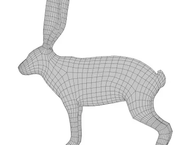 Rabbit Base Mesh Low-poly 3D model
