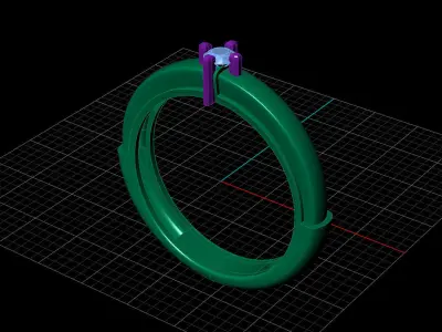 STL 3DM Print Ready Women Diamond Ring Lightweight Printable  3D print model 48
