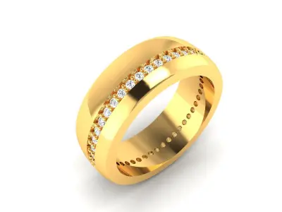 Band 3dm Render Details gold wedding with diamonds 3D print model