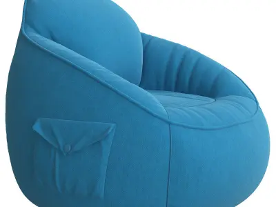 Canvas Bean Bag Chair 3d model Low-poly 3D model
